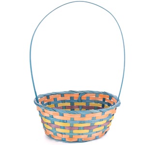 Panier naturel coloré pour cadeaux de douche de bébé nouveau-né paniers de panier cadeau en bambou en gros de qualité supérieure - Product Image 1