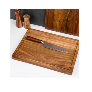 Tabla de cortar clásica hecha a mano, tabla de cortar de madera de acacia personalizada al por mayor, tabla de cortar de madera para cocina y Hotel - Product Image 3