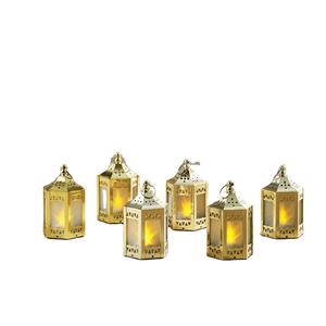 Set of 6 <b>Mini</b> Moroccan Gold Metal Candle <b>Lantern</b> of high quality and completely customization - Product Image 1
