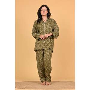 Conjunto de Pijama Boho para Mujer, Estampado Floral, Polycrape, Casual, para Todas las Temporadas, Suave, Transpirable, Manga Larga - Product Image 6