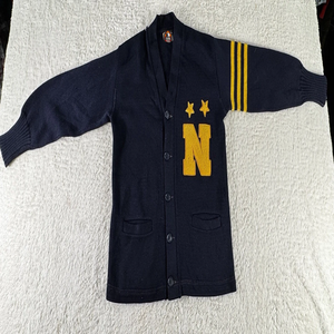 Apparels University & College Sorority Fraternity Vintage 1950s Varsity Letterman Knit <b>Cardigan</b> <b>Sweater</b> Chenille “N” Wool - Product Image 4