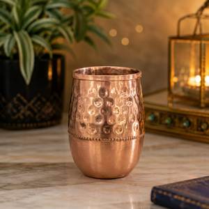 Luxury Hammered Copper Drinking Glass Set Pure Copper Water Cups Handmade Tableware Hotel Restaurant Wholesale Manufacturer - Product Image 1