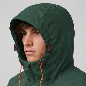 Chaqueta Cortavientos Personalizada para Hombre con Bloques de Color, Capucha y Cremallera Completa, Ligera, Informal para Exteriores, Fabricante - Product Image 3