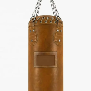 Sac de frappe professionnel en cuir véritable 100% avec logo personnalisé, pour la boxe - Product Image 1