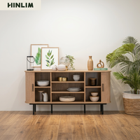 Aparador Moderno de Madera con Diseño Escandinavo y Patas Metálicas para Comedor