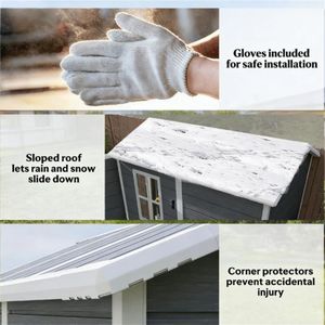 Casetta da Giardino in Plastica Grigia per Attrezzi e Uso Esterno - Product Image 2