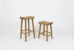 Juego de 2 Taburetes Modernos de Madera con Asiento Curvo - Taburete para Barra/Cocina/Encimera para Muebles del Hogar - Product Image 5