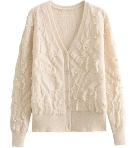 Cárdigan Transpirable con Cuello en V para Hombre, con Botones de Perla, Patrón de Diamantes Tejidos, Suéter de Lujo para la Noche, Ropa de Punto para Europa - Product Image 6