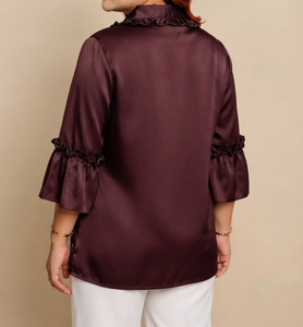 Hot Sale Women Shirts Lightweight and Breathable Cotton Fabric Loose Fashionable Casual Shirts with Flare Sleeve Bulk Export - Product Image 4