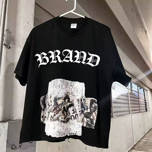T-shirt décontracté en coton 100% de haute qualité, tricoté, avec impression numérique pour hommes, vente en gros - Product Image 3