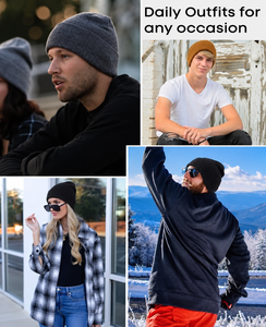 Wool Blend <b>Beanie</b> 3D Embroidery <b>Waterproof</b> Warm Winter Breathable Unisex Outdoor Casual Adults - Product Image 6