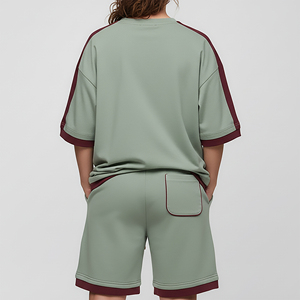 Conjunto de dos piezas transpirable y a la moda para mujer, precio mayorista asequible, con logo impreso personalizado, ropa de verano, chándal. - Product Image 6