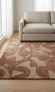 Alfombra Elegante Hecha a Mano con Mechones de Lana Antideslizante, Alfombra Moderna Artística Abstracta para Sala de Estar, Dormitorio, Oficina - Product Image 5