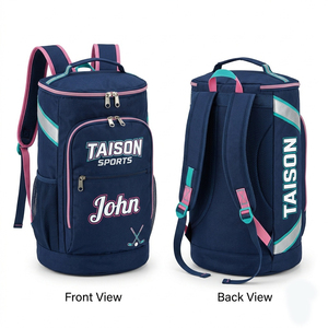กระเป๋าฮอกกี้น้ำแข็ง TAISON SPORTS คุณภาพพรีเมียม 600D PU 300 GSM สีกรมท่า ดีไซน์แผงสีเขียวอมฟ้า พร้อมโลโก้แบบกำหนดเองด้วยเทคนิคการถ่ายเทความร้อน ความจุ 30-40 ลิตร - Product Image 1