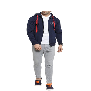 Sweat à capuche hybride zippé personnalisé pour homme, avec logo d'équipe, étiquette tactile, en molleton athlétique 100 % coton, respirant, idéal pour l'hiver et les loisirs - Product Image 5