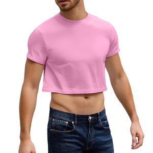 <b>Men</b> <b>Crop</b> T-Shirt Cotton Streetwear Oversized Casual Short Sleeve Hip Hop Summer <b>Top</b> Breathable Loose Fit Fashion PremiumTee - Product Image 3