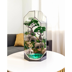Wholesale Modern Unique Design Glass & Metal Terrarium Planter Custom Home Decor Geometric Succulent Box for Wedding Gift - Product Image 1