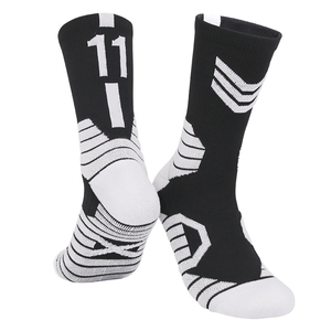 Chaussettes de sport en nylon tissé pour le basketball et la course à pied, unisexes, avec compression et amorti, haute élasticité, chaussettes personnalisées - Product Image 4