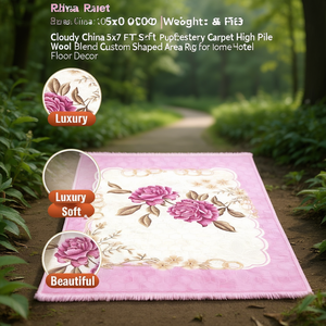 Tapis en polyester doux 5x7 FT effet nuage, mélange de laine à poils longs, tapis de sol personnalisé pour la décoration de la maison et des hôtels - Product Image 3
