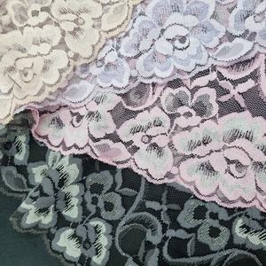 Dentelle florale rose bicolore, largeur 14,5 cm, festonnée, extensible et légère, pour lingerie, robes et décorations de mariage - Product Image 4