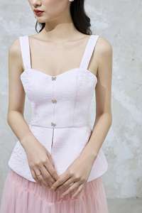 Top de tirantes con diseño de mariposa VIAN clásico, sin mangas, de cuello cuadrado, femenino, de poliéster brocado jacquard, estilo SKINNY, de Vietnam KA45 - Product Image 4