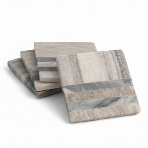 Sous-verres de style traditionnel en marbre pour tasses, lot de 4, pour table à thé, table à café et table à manger, prix abordable - Product Image 1