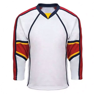 Jersey de Hockey sobre Hielo con Cuello en V para Hombre, Manga Larga, Sublimado, Absorbente de Humedad, Poliéster, Ropa Deportiva, Corte Regular para Adultos - Product Image 5