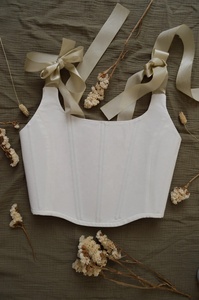 New Arrival Custom Made Corset Stays Corset <b>Top</b> <b>Patchwork</b> Vintage 100% Cotton Breathable Eco-Friendly <b>Top</b> for Girls - Product Image 3