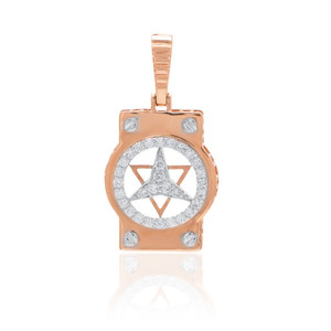 Colgante de oro rosa de 14 quilates para hombre, 2.670 g, tamaño regular, medallón de oro real para caballeros, amuleto masculino de lujo, joyería fina, collar elegante - Product Image 1