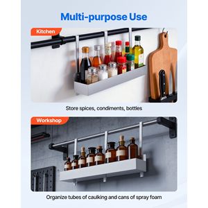 Support de bouteilles en acier inoxydable pour cuisine commerciale, 24 pouces, avec crochet de fixation par boulons - Product Image 6