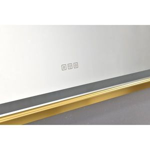 Specchio da Bagno LED 48x30 Pollici con Cornice in Metallo, Montaggio a Parete, Pulsante Touch Intelligente, Antiappannamento, Memoria, Rettangolare - Product Image 5