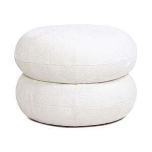 Nest 19.5 \ "Blanc Amande Chenille Bas Rond Rembourré Ottoman Élégant Tabourets & Poufs - Product Image 4