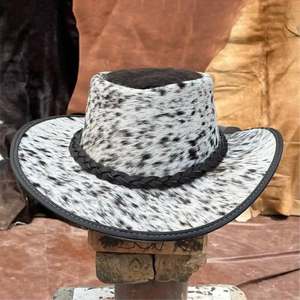 Cowhide Leather Cowboy <b>Hats</b> Hair on Hide Genuine Leather <b>Western</b> Style Outdoor <b>Hats</b> for Men Four Seasons Eoin Winston Sports - Product Image 1