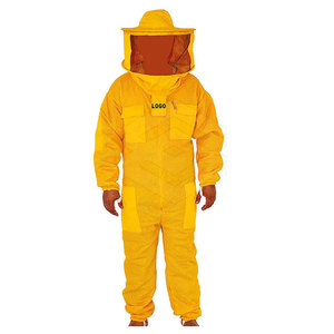 SALVA LEATHER Yellow Casual Full Body Beekeeping <b>Suit</b> with Ventilated Hood and Mesh Face Shield for Four Seasons Use - Product Image 1