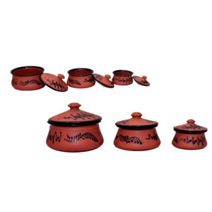Ollas y tapas de barro terracota hechas a mano SwamiG TradeX, resistentes al calor, antiadherentes, ecológicas, SIN LLAMA (vajilla decorativa) - Product Image 1