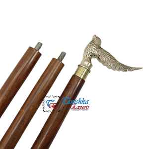 Mango de cabeza de pájaro de latón náutico, bastón plegable de madera para caminar, bastón coleccionable para acampar, senderismo, regalo para hombres y mujeres - Product Image 2