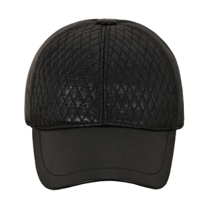Custom Logo Unisex Leather Baseball Cap Diamond Quilted Leather Hat Adjustable Outdoor Golf Cap Multi Colors Wholesale Supplier - Product Image 1