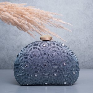 Grey Designer Designer Evening <b>Clutch</b> Bag for Women <b>Wedding</b> and Special Occasions - Product Image 1