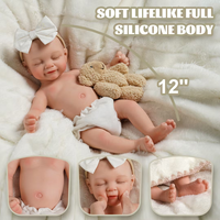 Boneka Bayi Reborn Silikon Utuh Babeside Cookie Mini 12 Inch, Bayi Perempuan Tertidur, Lucu, Mirip Bayi Baru Lahir, Hadiah, Pengiriman Cepat dari Gudang AS