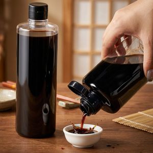Botella Redonda de Plástico PET para Aceite de Oliva, 120ml, 250ml, 500ml, Transparente, con Tapa Abatible, para Salsa de Soya y Condimentos, Fábrica en Vietnam, OEM, ODM - Product Image 5