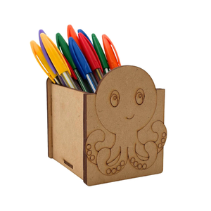 Porte-stylo en MDF pour chambre d'enfant, décoration de bureau, organiseur de papeterie créatif, support pour crayons - Product Image 5