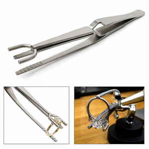Pince à épiler de précision à demi-tige de 6,5 pouces en acier inoxydable pour la réparation de bijoux et de montres ZetomedPro - Product Image 6