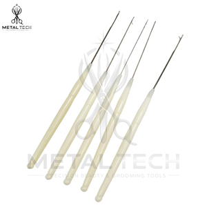 Off White Hair Extension Micro Ring Link <b>Threader</b> Latch Hook Pulling <b>Needle</b> Set For Professional Salon Installation Tools - Product Image 4