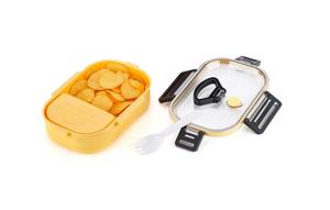 Boîte à lunch en plastique avec couvercle, récipient alimentaire anti-fuite, compartiment unique portable, boîte en matériau de qualité alimentaire - Product Image 3