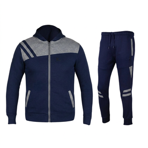 Pantalon de jogging sportif pour homme, personnalisable, décontracté, à blocs de couleur, à capuche, taille élastique, manches longues, avec poches latérales, pour l'hiver, 100% coton - Product Image 2