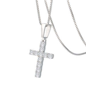 moissanite charm catholicism jewelry gifts women <b>men</b> gold plated 925 sterling silver <b>chain</b> vvs moissanite <b>cross</b> pendant tester - Product Image 1