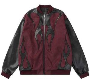 Chaqueta Varsity de Béisbol de Cuero con Bordado Personalizado de Alta Calidad, Talla Grande, con Apliques para Hombre, para Invierno - Product Image 1