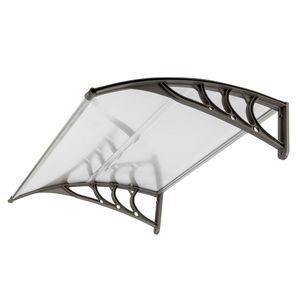 Tettoia per Porte e Finestre, Copertura Antipioggia 100 X 80cm Bianco e Grigio, Uso Domestico, Facile Installazione - Product Image 1
