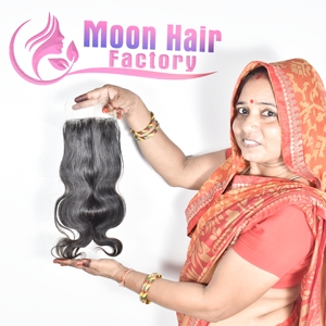 ผมต่อแบบ Remy Indian Human Hair Closure Bodywave เนื้อนุ่มเด้ง คุณภาพระดับซาลอน ซักล้างได้ ใช้ซ้ำได้ ทนทาน ยาวนาน สำหรับผู้หญิง เพื่อความงาม - Product Image 5