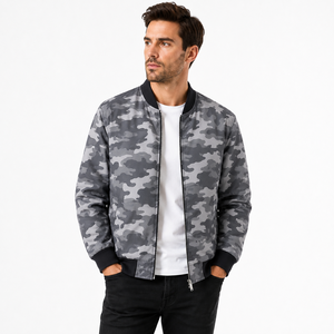 Wholesale Men's Zipper Bomber <b>Jacket</b> <b>Camo</b> Printed Zipper MA-1 <b>Jackets</b> Cotton Polyester Soft Shell Baseball Zip-up Men's - Product Image 1